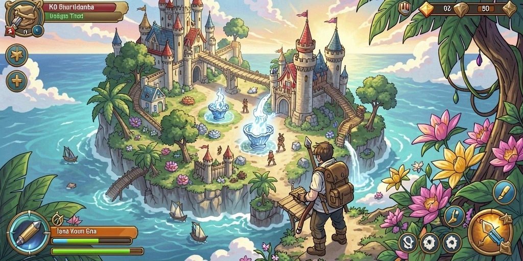 f08 - Screenshot menunjukkan grafik indah dari level yang menantang.